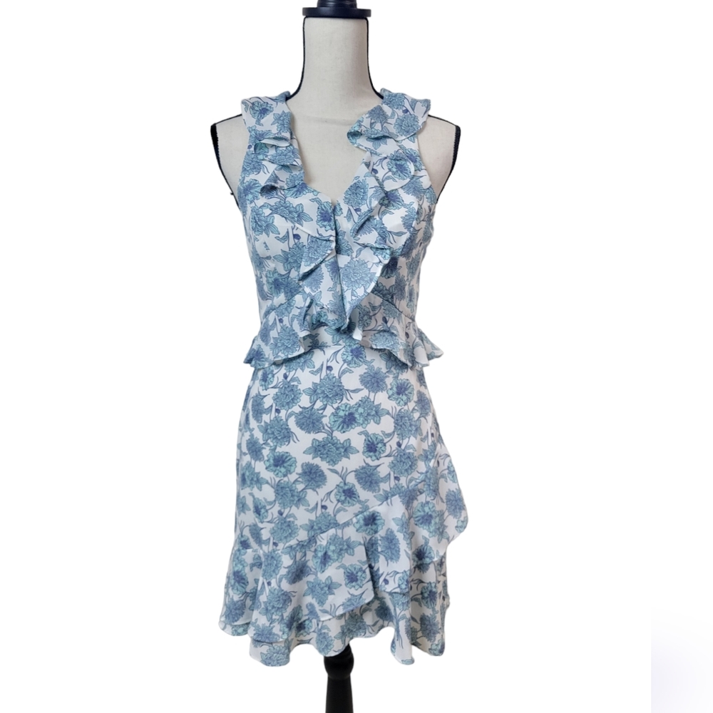 GB  Floral Ruffle trim Dress. Small